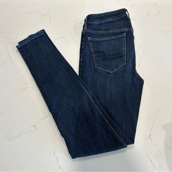 American Eagle Dark Wash High Rise Skinny Jeans - Picture 1 of 5